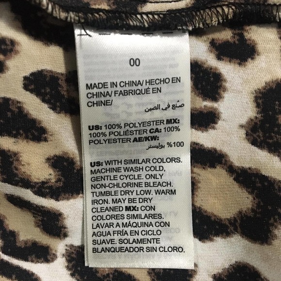 Chico's Women's Dress Size 00= 2 Brown Animal Print Lightweight Shift Short - Picture 8 of 8